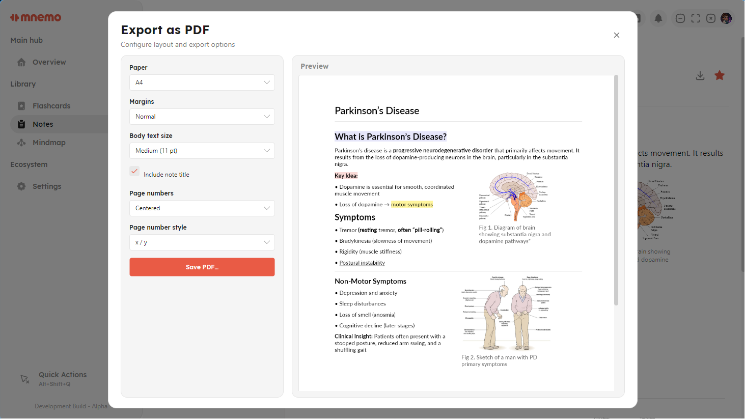 PDF export